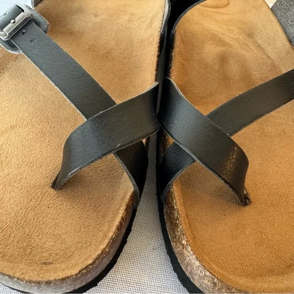 Black Leather Sz 9.5 Sandals with Buckles 0030 - Picture 8 of 10